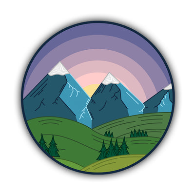Mountains Sunrise Sticker - HackStickers