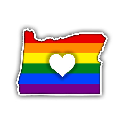 Oregon LGBT Heart Sticker - HackStickers