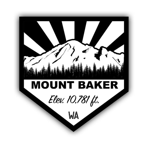 Mt. Baker Sticker (B/W) - HackStickers