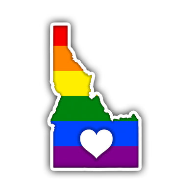 Idaho LGBT Heart Sticker - HackStickers