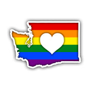 Washington Pride with Heart Sticker - HackStickers