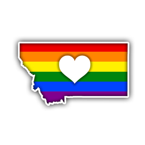 Montana LGBT Heart Sticker - HackStickers