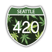 420 Freeway Sign Sticker (Green) - HackStickers