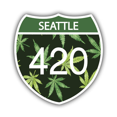 420 Freeway Sign Sticker (Green) - HackStickers