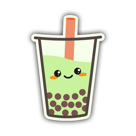 Bubble Tea Sticker - Pistachio - HackStickers