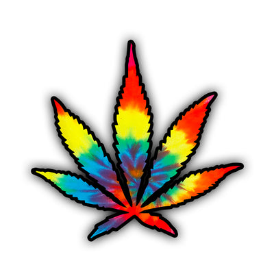 Tie Die Marijuana Leaf Sticker - HackStickers